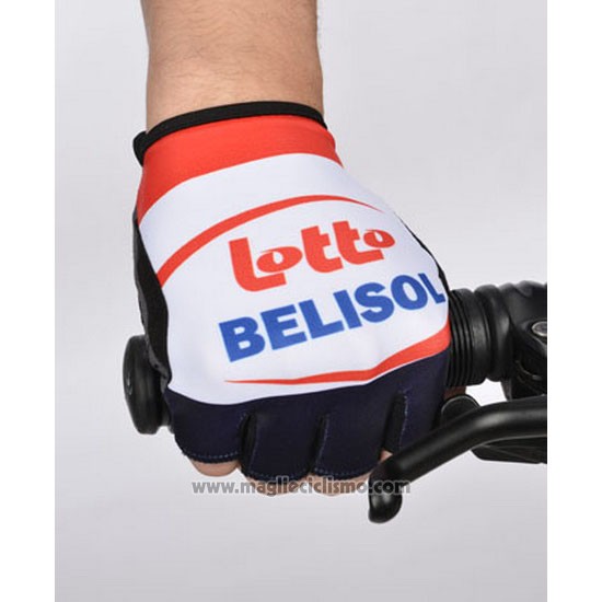 2014 Lotto Guanti Corti Ciclismo Rosso